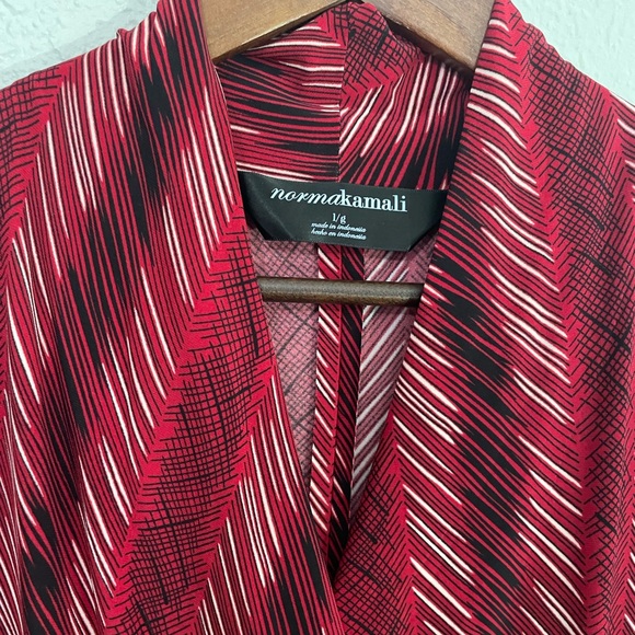 Norma Kamali Long Sleeve Wrap Print Sheath Dress - Picture 9 of 10